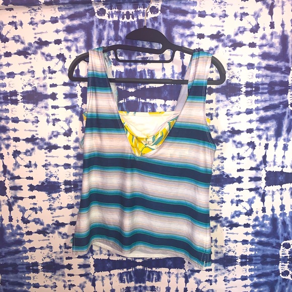 2 in 1 Tankini Top NWT Palms and Yellow - Picture 7 of 13